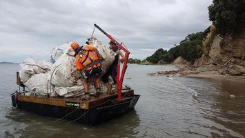 Clean Up Of Slip Debris At Base Of Cliff Top Property